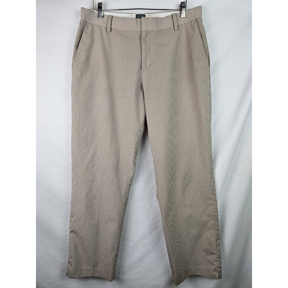 Adidas Men's Pant Size 34 x 32 Tan Brown Plaid Adipure Golf Pants